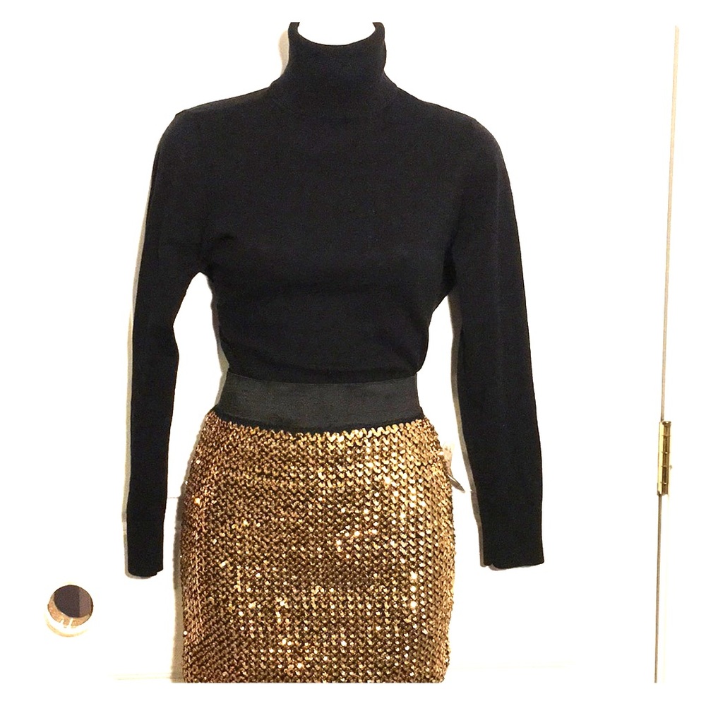 Forever 21 skirt and Chaps black turtleneck